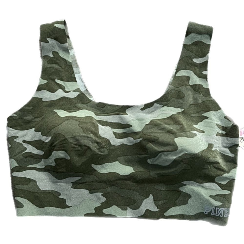 Victorias Secret Pink Lightly Lined ( Paddedโ) Bralette bra long lined green L